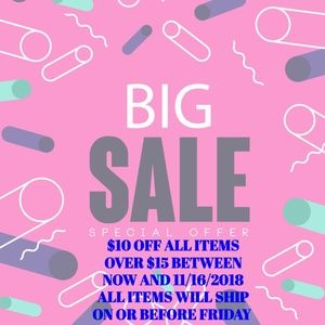 SALE $10 OFF ALL ITEMS OVER $15
